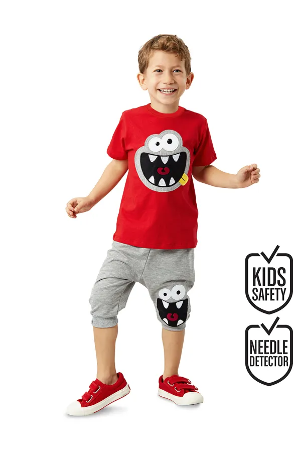 Kahkaha Erkek Çocuk T-shirt Kapri Şort Takım