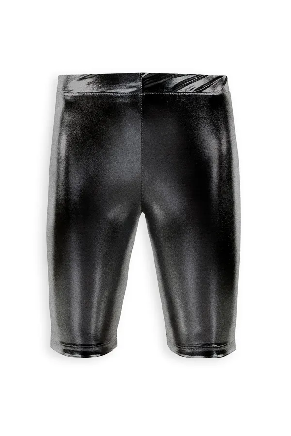 Leggings noirs brillants montants jusqu'aux genoux pour filles