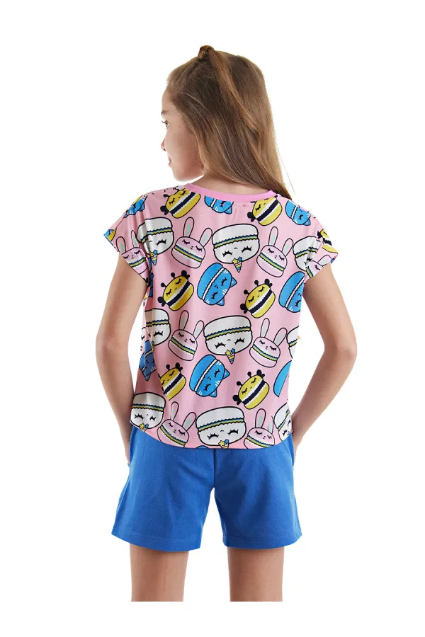 Tatlı Kurabiyeler Kız Çocuk T-shirt Şort Takım Tatlı Kurabiyeler Kız Çocuk T-shirt Şort Takım