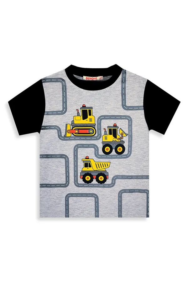 İnşaat Araçları Erkek Çocuk T-shirt Şort Takım