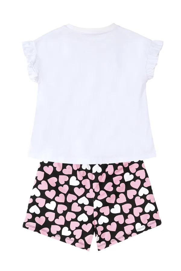 Cute Owl Girl's T-shirt and Shorts Set