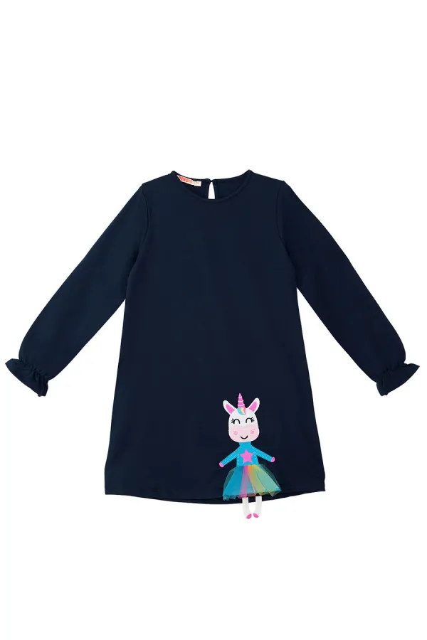 Robe bleu marine Lilycorn pour fille