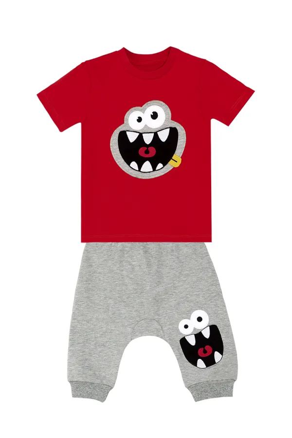 Kahkaha Erkek Çocuk T-shirt Kapri Şort Takım