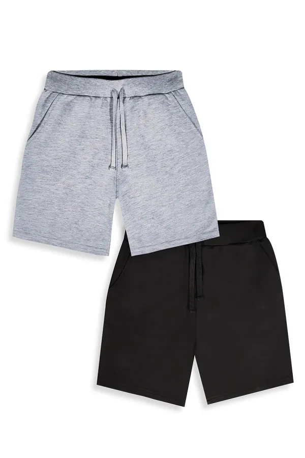 Ensemble short deux pièces noir et gris pour garçon
