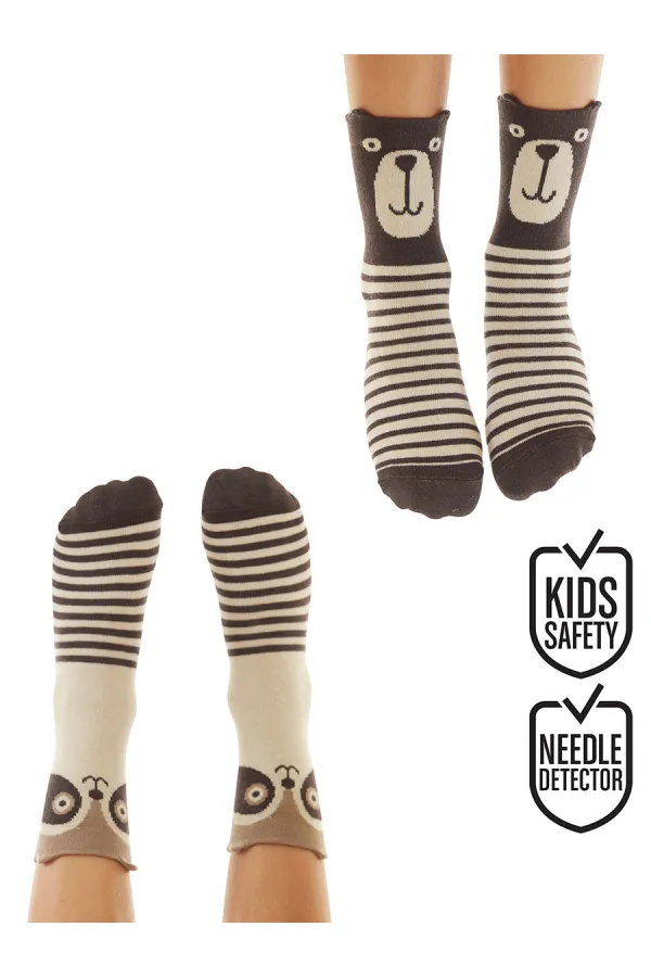 Bear and Raccoon Boys' 2-Pack Socket Socks