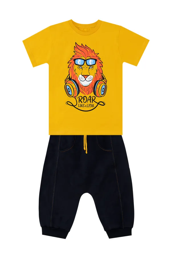Arslan Erkek Çocuk T-shirt Kapri Şort Takım