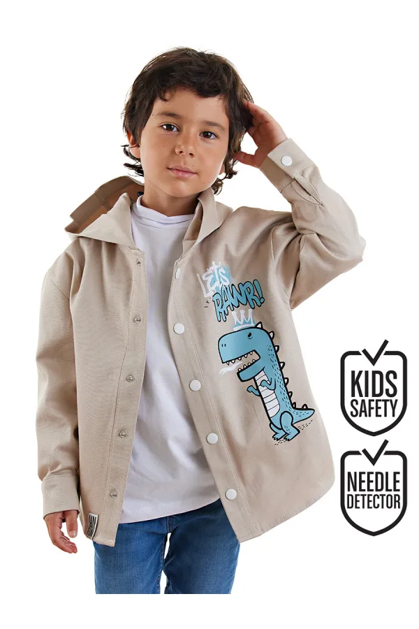 Dino Oversize Gabardine Boys' Shirt Jacket