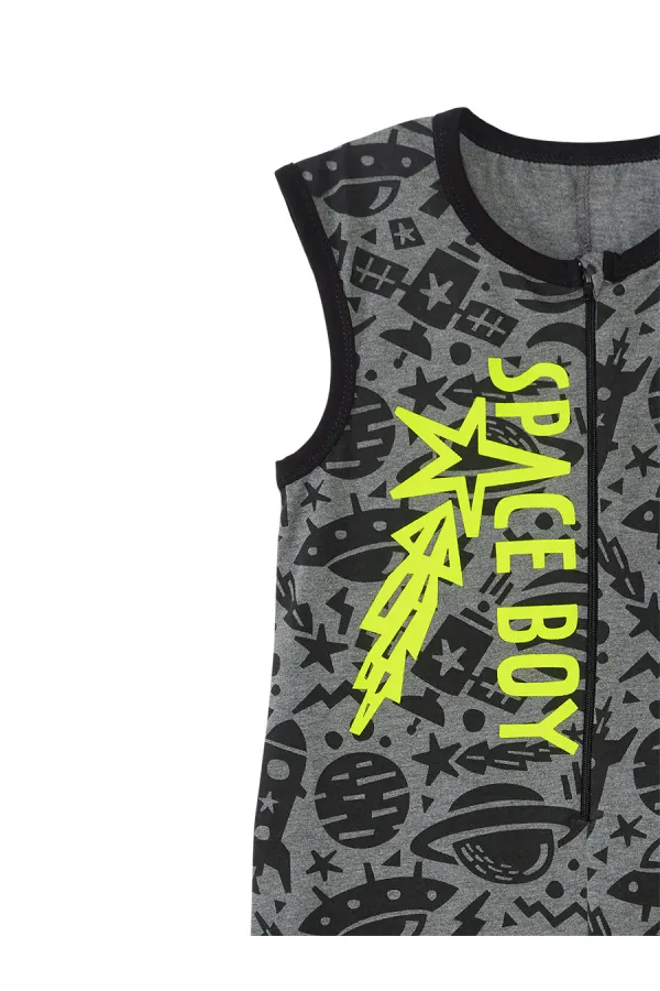 Space Rocket Boys' Grey Jumpsuit