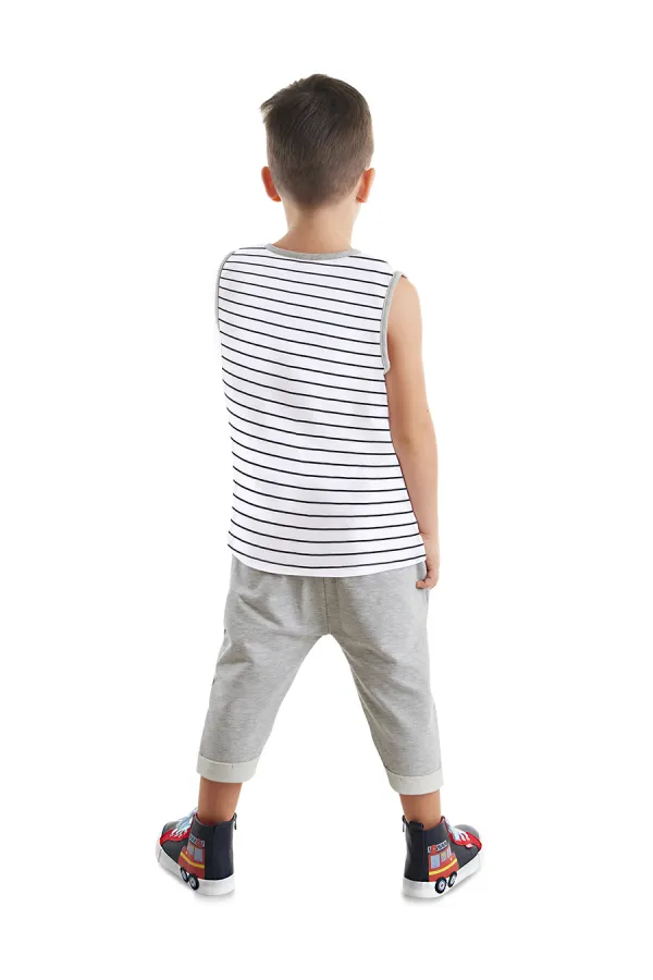 İnşaat Aracı Erkek Çocuk T-shirt Kapri Şort Takım