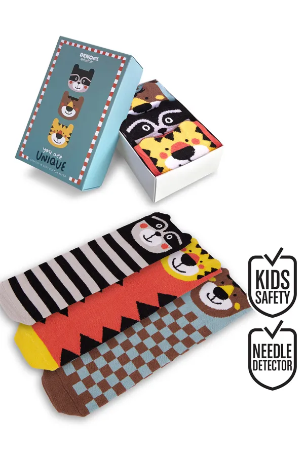 Chaussettes pour garçons, lot de 3, motif animaux