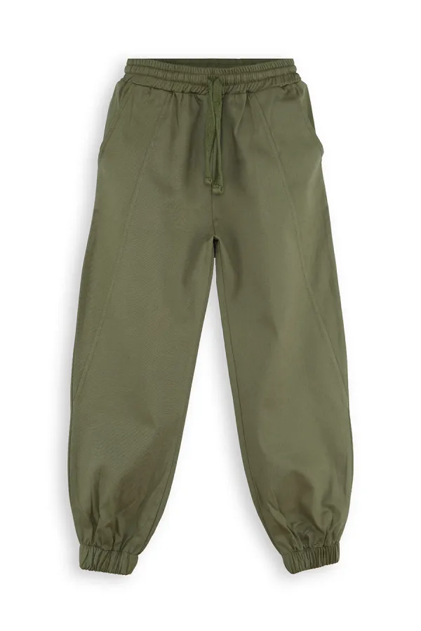 Boys' Stitched Khaki Gabardine Trousers