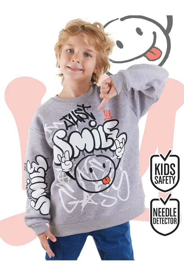 Just Smile Erkek Çocuk Gri Sweat