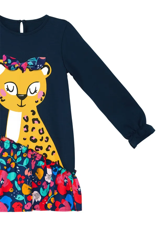 Süslü Leo Kız Çocuk Elbisesi