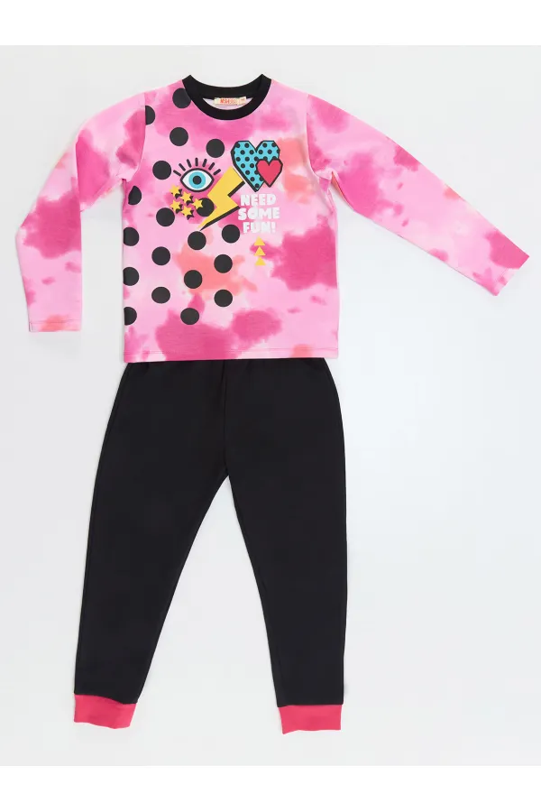 Retro Batik Kız Çocuk T-Shirt Pantolon Takımı