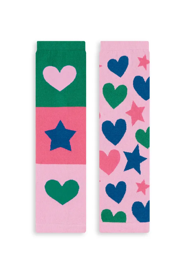 Leggings verts et roses Star Heart Girl