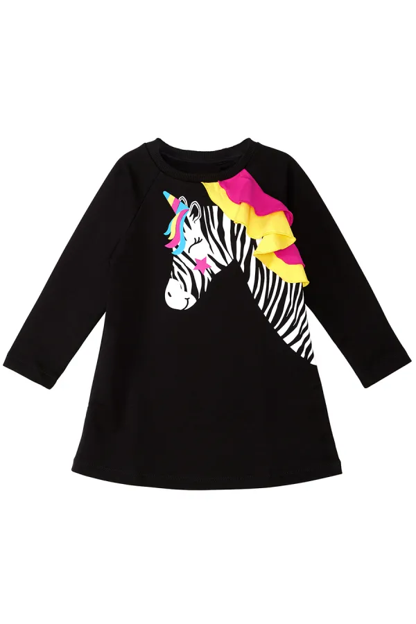 Robe licorne zèbre pour fille