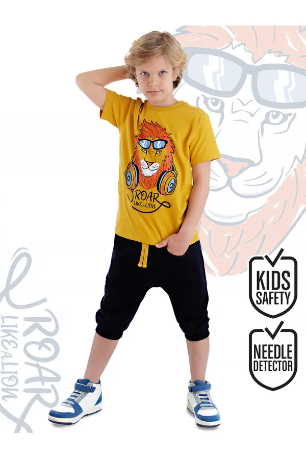 Arslan Erkek Çocuk T-shirt Kapri Şort Takım