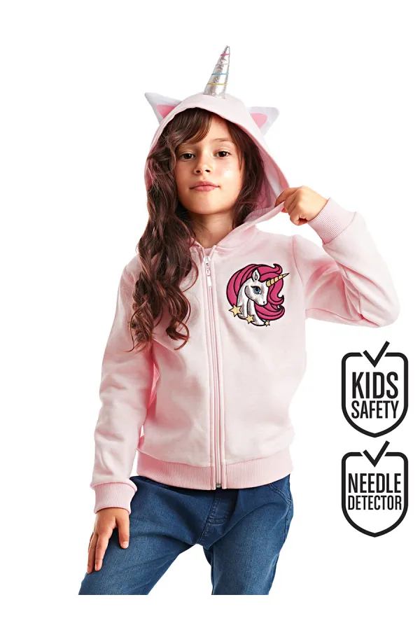Unicorn Kapişonlu Kız Çocuk Sweat