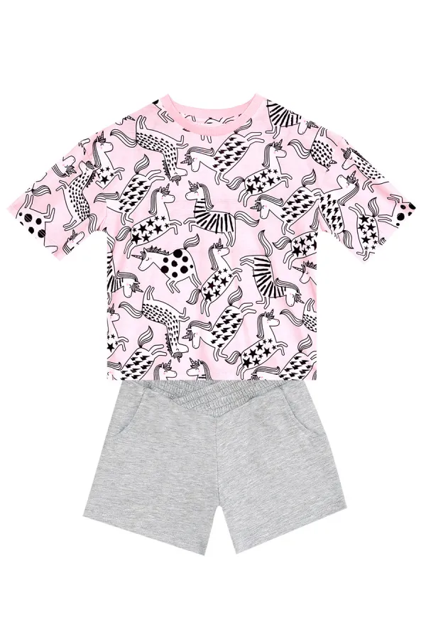 Unicorn Gang Girls' T-Shirt and Shorts Set
