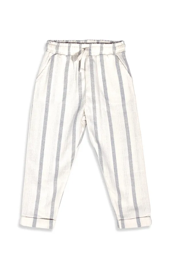 Pantalon rayé tissé simple