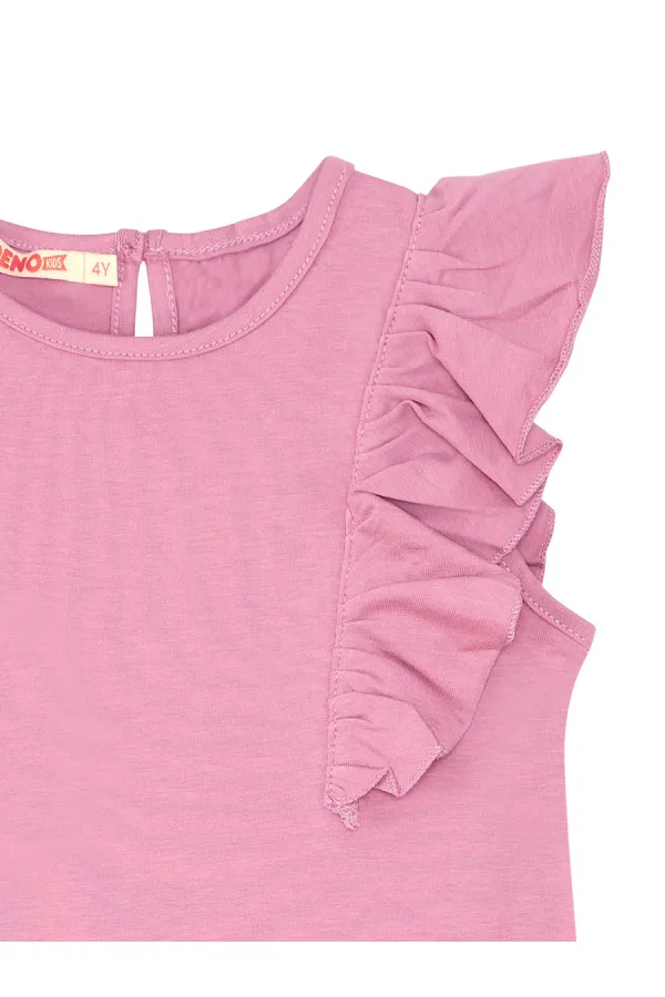 Panda Fırfır Detaylı Kız Çocuk Elbise