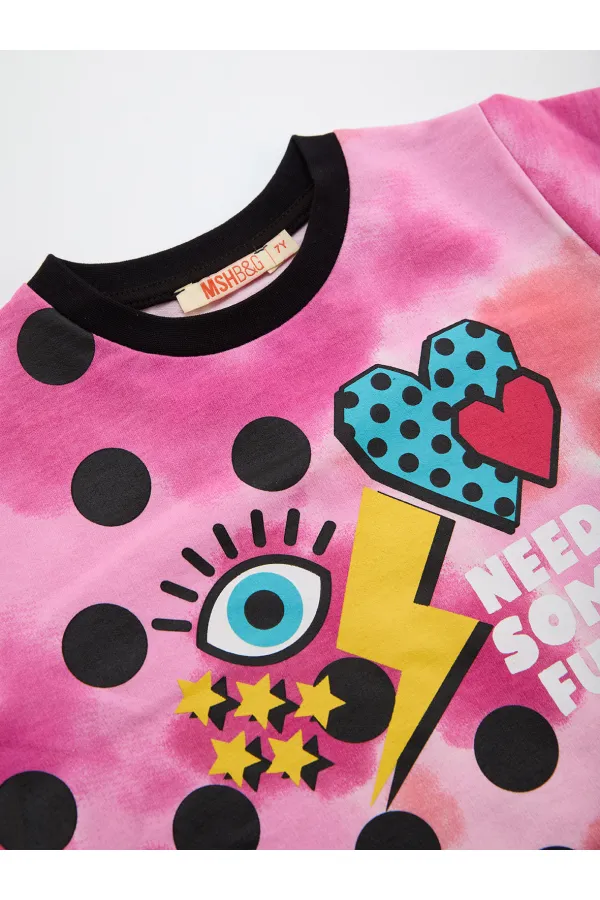 Retro Batik Kız Çocuk T-Shirt Pantolon Takımı