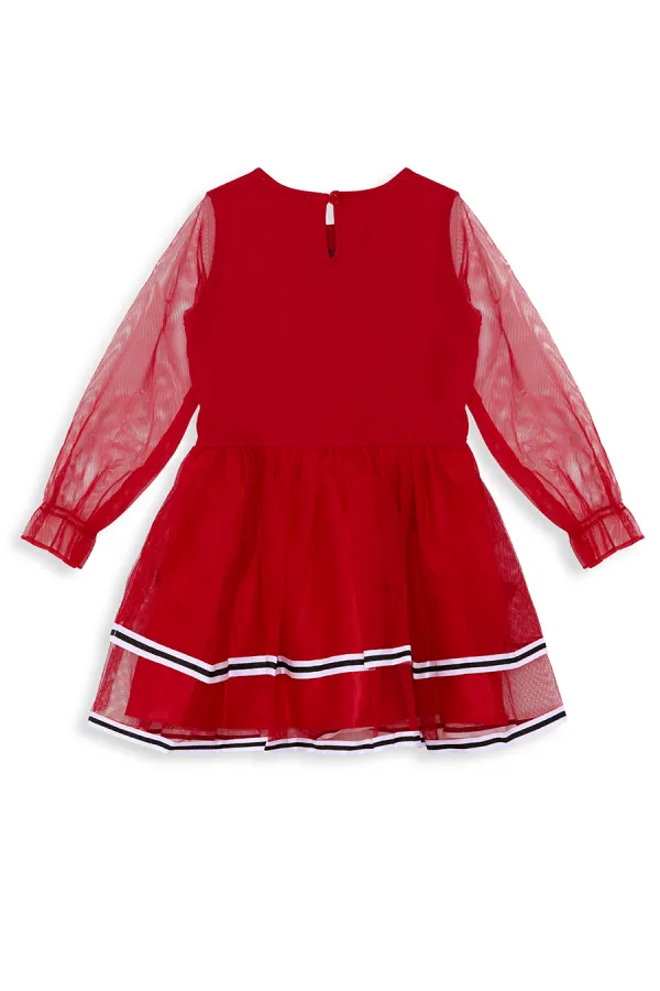 Tüllü Geyik Kız Kırmızı Yılbaşı Tütü Elbise