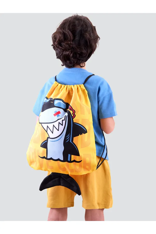 Sac à dos/sac de plage jaune Shark Boys