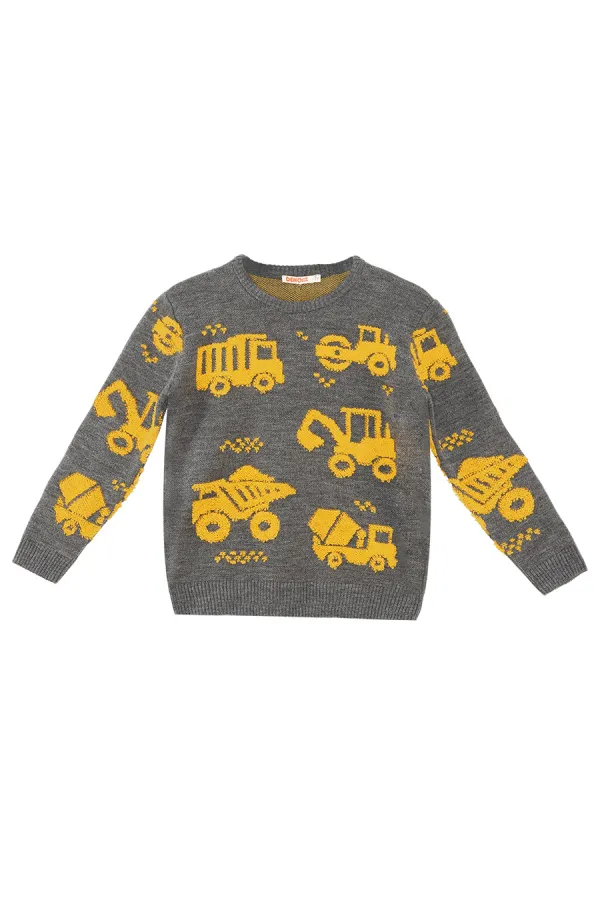 Construction Vehicles Boys' Sweater