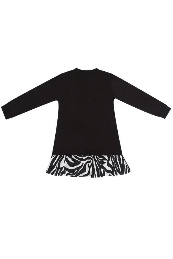 Robe de fille à motif zèbre et cœur