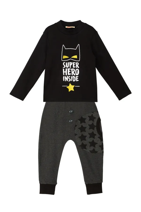Süper Kahraman Erkek Çocuk T-shirt Pantolon Takımı