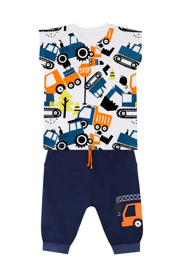 Arabalar Erkek Çocuk T-shirt Baggy Kapri Takım