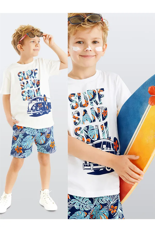Surf Erkek Çocuk T-shirt Şort Takım