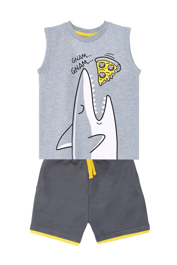 Pizzacı Köpekbalığı Erkek Çocuk T-shirt Şort Takım