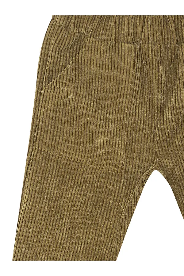 Fitilli Kadife Haki Erkek Çocuk Pantolon