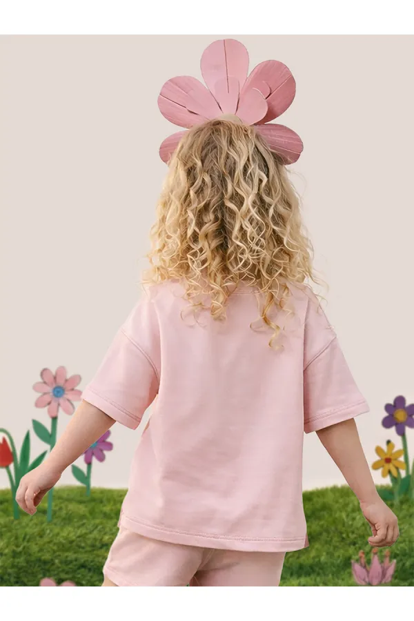 Oversize Pembe Unisex T-shirt