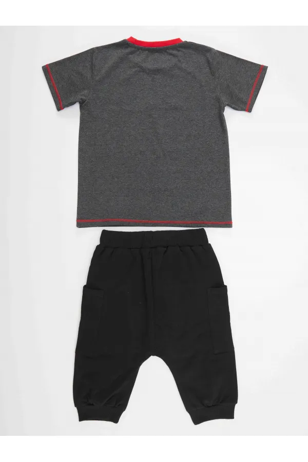 Skull Erkek Çocuk T-shirt Kapri Şort Takım