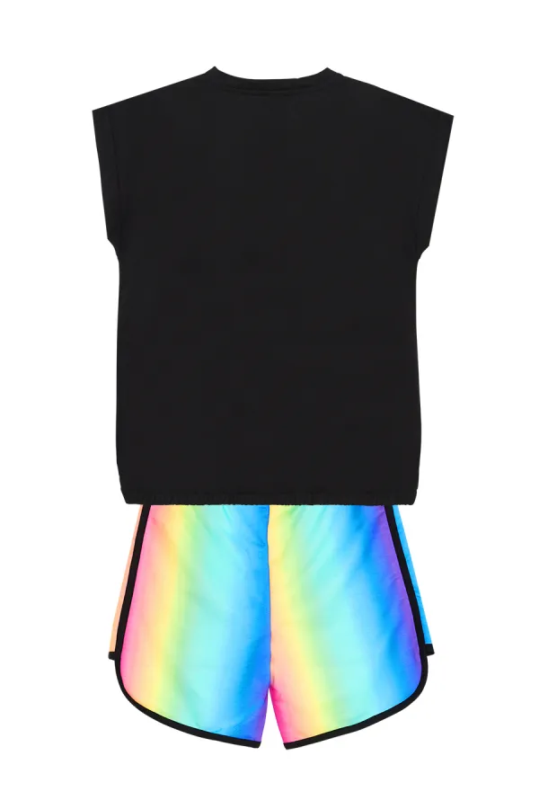 Unicorn Skateboarding Girl's T-shirt and Shorts Set