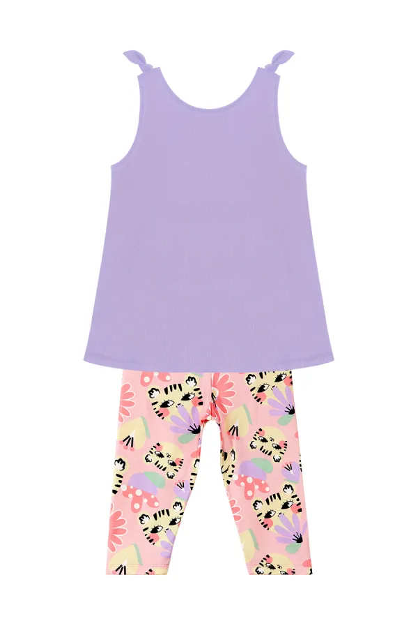 Harika Kedi Kız Çocuk Tunik Tayt Takım