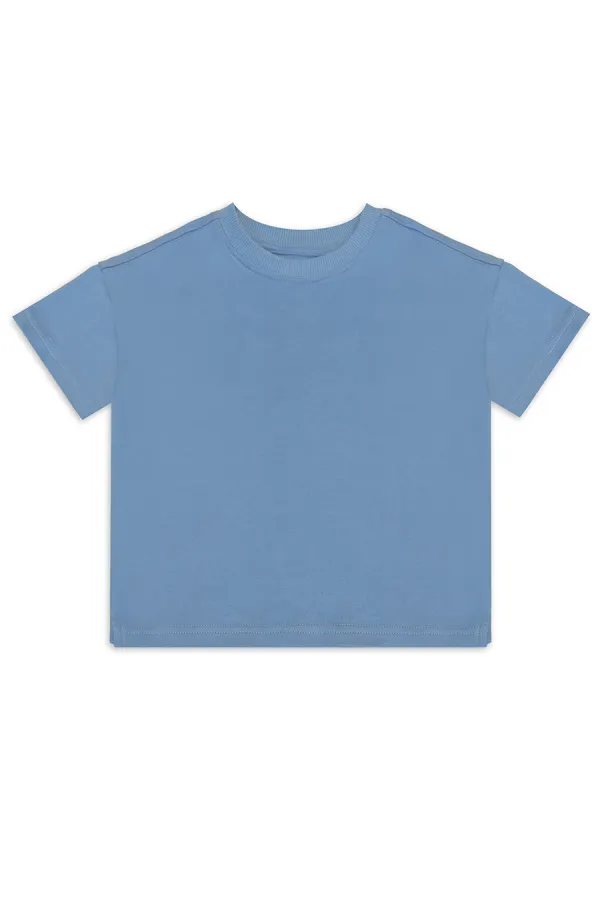 Oversize Mavi Unisex T-shirt Şort Takım