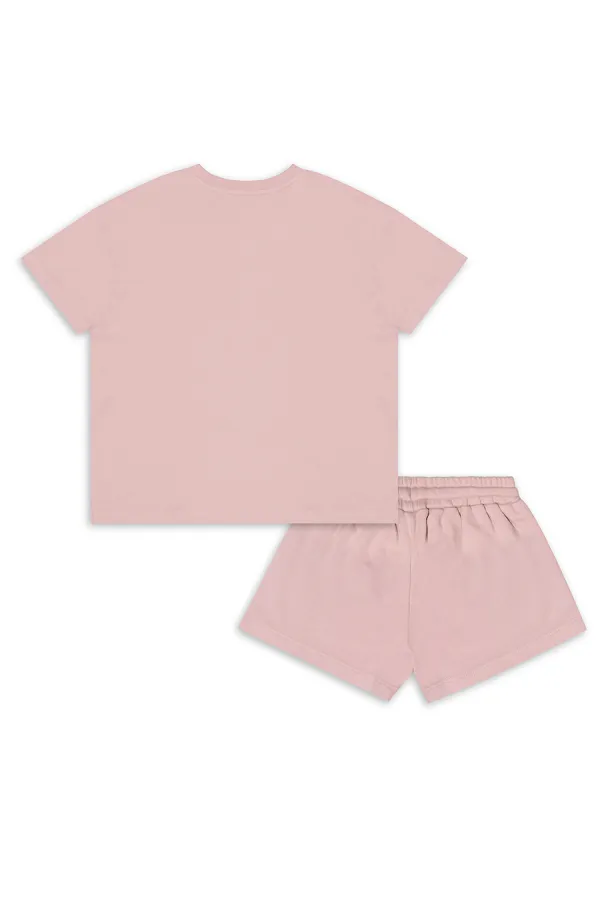 Ensemble t-shirt et short rose oversize pour fille