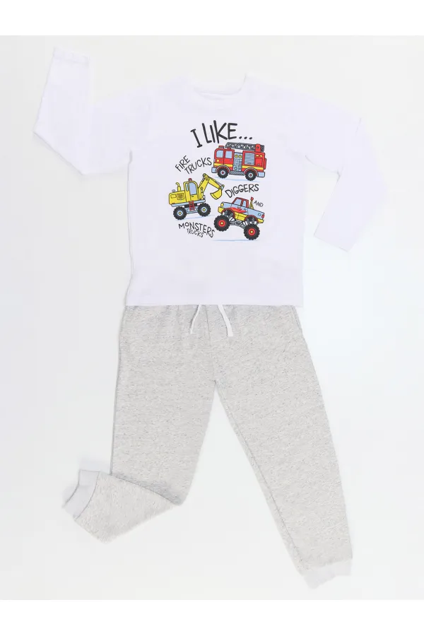 İnşaat Araçları Erkek Çocuk T-shirt Pantolon Takım