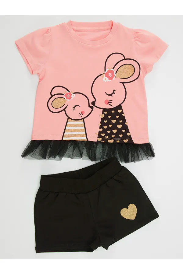 Cute Mouse Girl's T-Shirt and Shorts Set