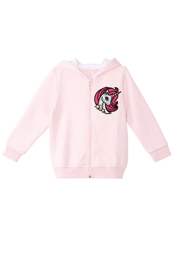 Unicorn Kapişonlu Kız Çocuk Sweat