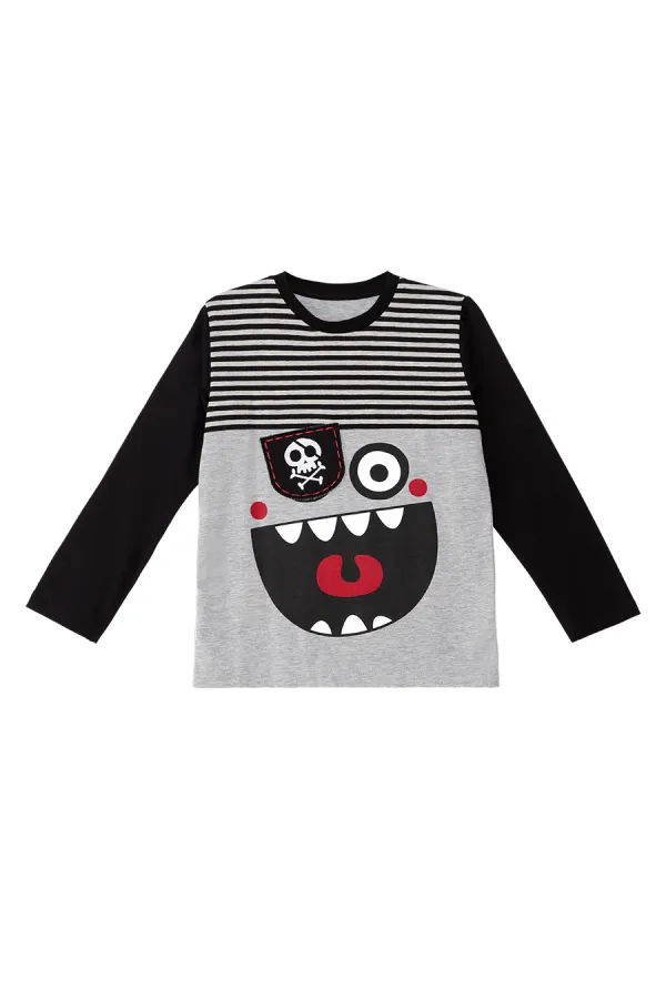 Çizgili Korsan Erkek Çocuk T-shirt Pantolon Takım