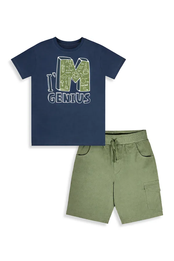 Genius Erkek Çocuk T-shirt Şort Takım