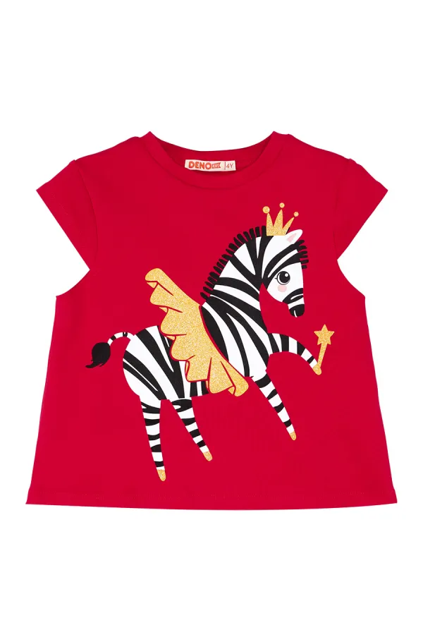 Ballerina Zebra Girl's T-Shirt and Shorts Set