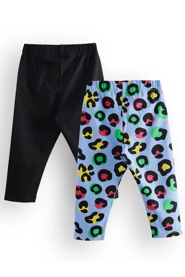 Leggings léopard noirs pour filles (lot de 2)