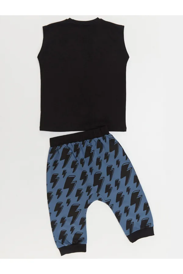 Şimşek Dino Erkek Çocuk T-shirt Kapri Şort Takım