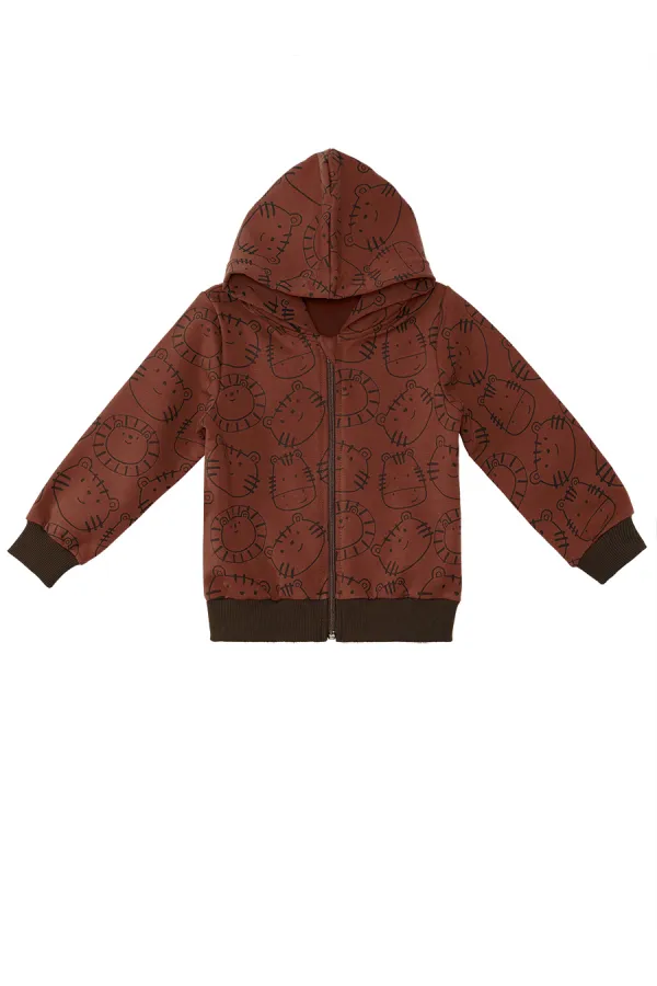 Sweat-shirt noir pour bébé garçon à motifs animaux